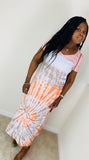 “ Tia “ Casual Midi Tie-Dye Maxi Dress