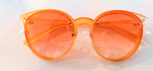 Sleek Orange Round  Sunglasses